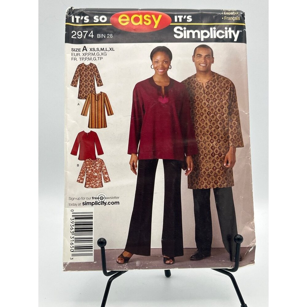 Simplicity 2974 Easy Sewing Pattern For Tunic & Pants XS-XL